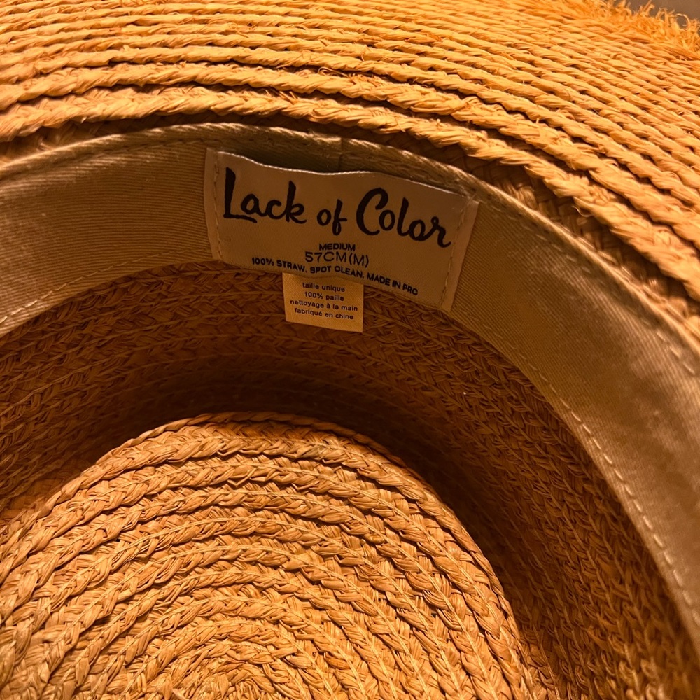Lack of Color Straw Hat with Ribbon - Picture 2 of 4